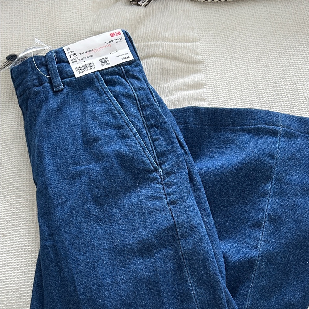 Uniqlo Blue Wide Leg Jeans